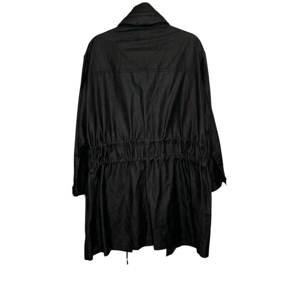 Sonia Rykiel Paris Linen Blend Trench Coat Black - Picture 2 of 11